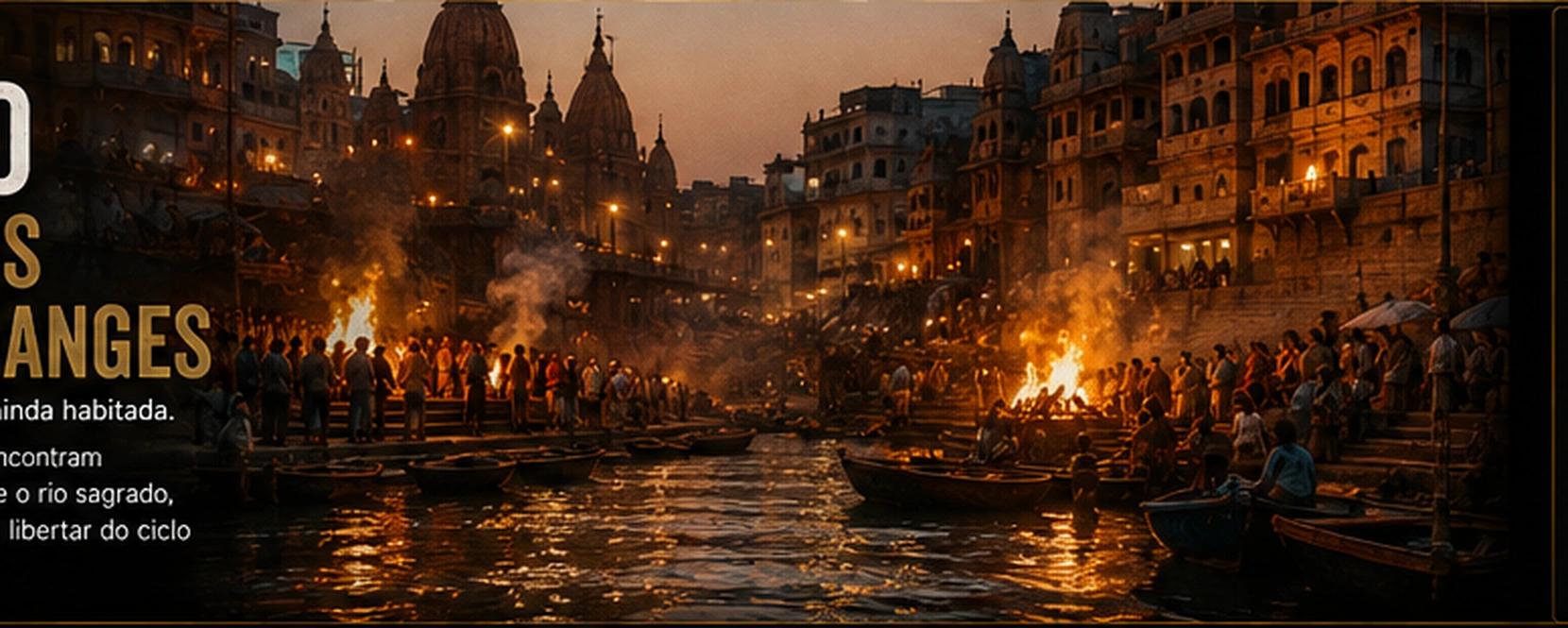 Ilustração editorial inspirada nos ghats de Varanasi